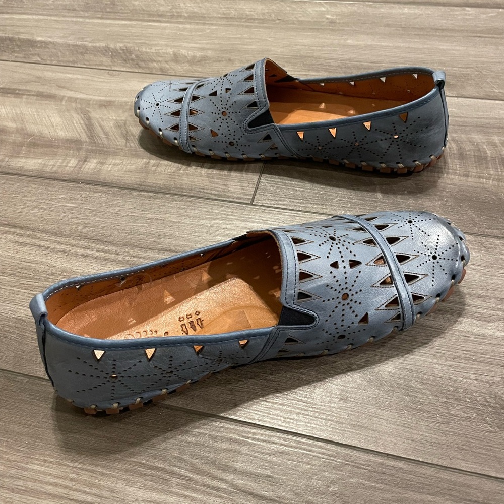 Leather Spring Step Fusaro Grey-Blue Loafer Shoe EU 43/ 11-11.5 - Picture 3 of 8